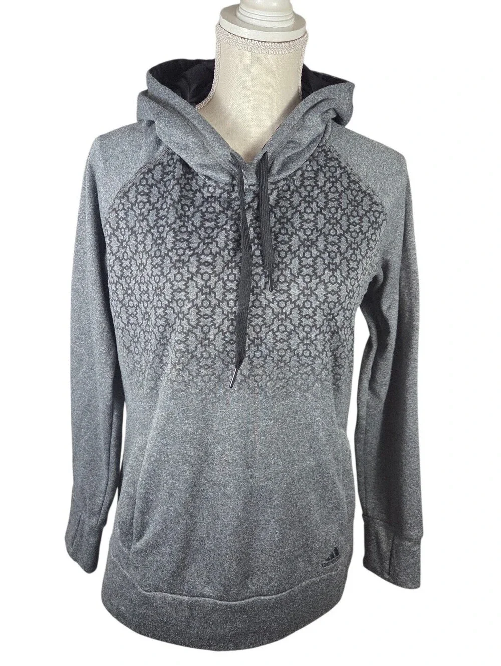 Adidas Ultimate Hoodie Mens Medium -Black & Gray -Long Sleeve